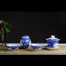 4頭手繪青花(huā)工(gong)夫茶具(ju)-...