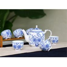 7頭手繪青花(huā)牡丹花(huā)茶具(ju)