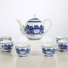 7頭釉中(zhong)彩青花(huā)梧桐茶具(ju)