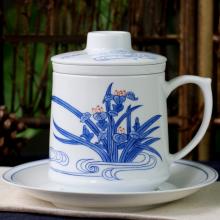 2頭手繪青花(huā)花(huā)好月圓大(da)...