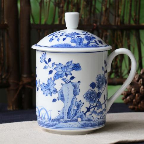 1頭手繪青花(huā)春光明媚單(dan)杯