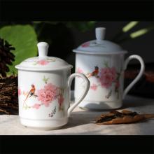 1頭手繪水點桃花(huā)單(dan)杯
