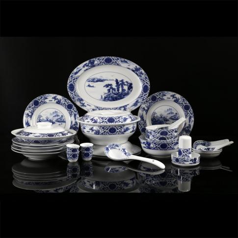62頭開光山(shān)水中(zhong)餐具(ju)