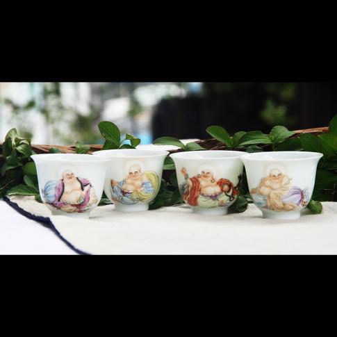 四件套花(huā)神杯（笑口常開）