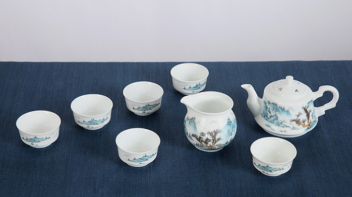 8頭清(qing)新(xin)茶具(ju)（青山(shān)綠水）