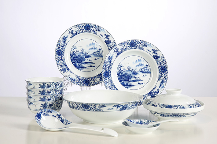 28頭開光山(shān)水中(zhong)餐具(ju)