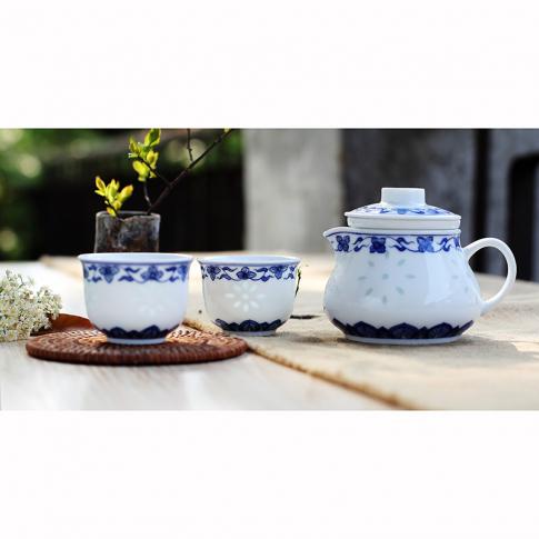 3頭随手泡玲珑茶具(ju)