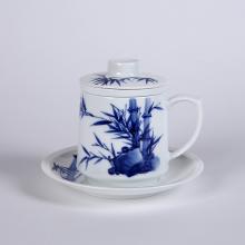 2頭手繪釉下青花(huā)蘭竹大(da)...
