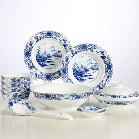 28頭開光山(shān)水中(zhong)餐具(ju)