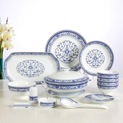 58頭青花(huā)碩果中(zhong)餐具(ju)