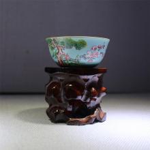1頭手繪琺琅彩歲寒三友...