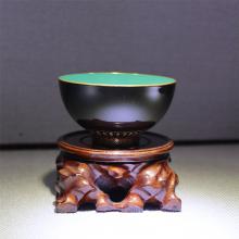 1頭手繪工(gong)筆(bǐ)琺琅彩黑地...
