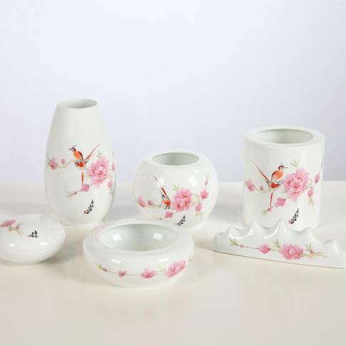 6頭手繪水點桃花(huā)文(wén)具(ju)