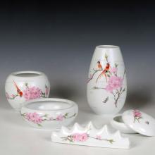 6頭手繪水點桃花(huā)文(wén)具(ju)