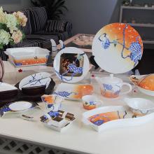 62頭中(zhong)餐具(ju)荷塘蝶戀